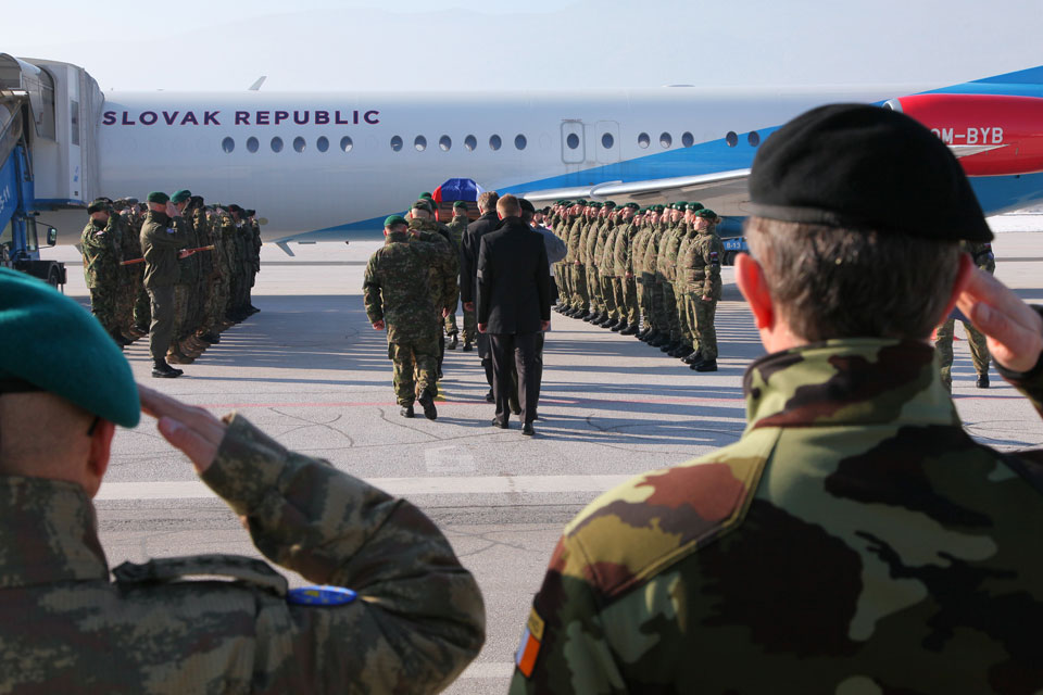 EUFOR troops saluted Major Peter Pavlovský 